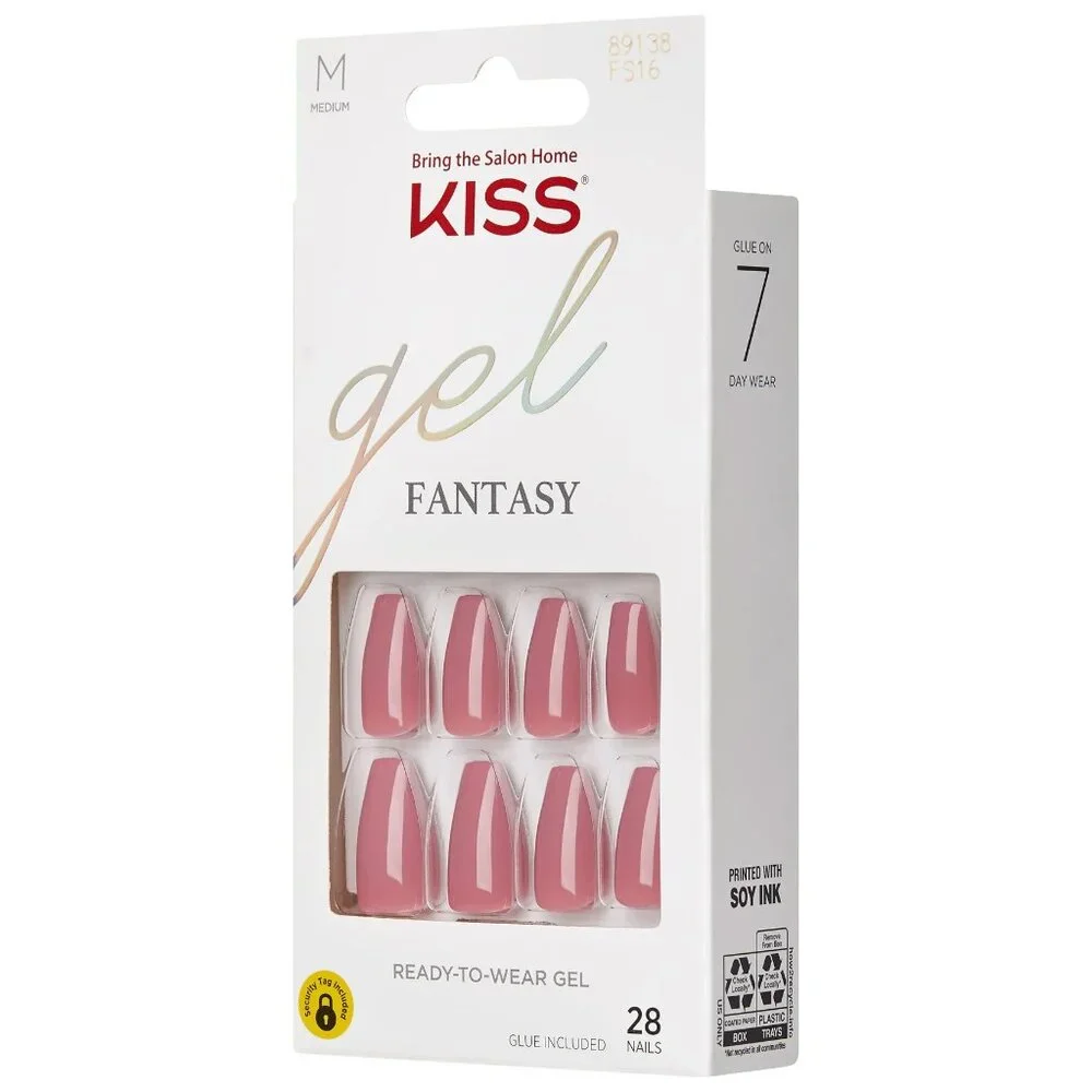 Kiss Gel Fantasy Medium Length Nails - Letter To Ur EX